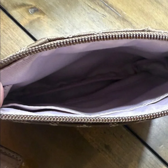 Coach Signature Tan Wristlet Clutch - Picture 4 of 5